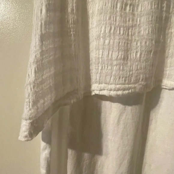 PURE JILL 100% Linen White Sleeveless Layered Sheath Dress Size Large - Picture 3 of 11
